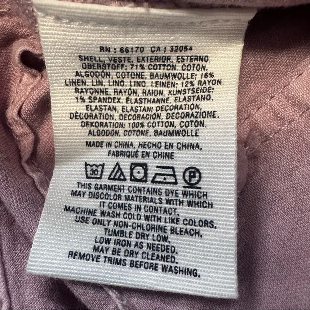 Anthropologie Pink Belted Wanderer Twill Ankle Pants Straight Leg Womens Sz. 26 - Picture 8 of 8